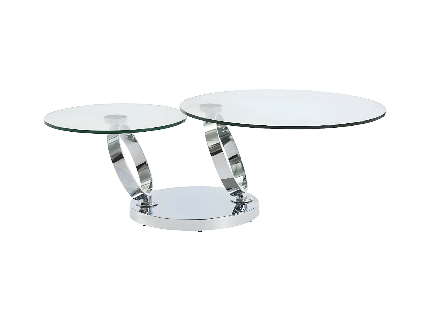 Salontafel met draaiblad JOLINE - gehard glas en metaal