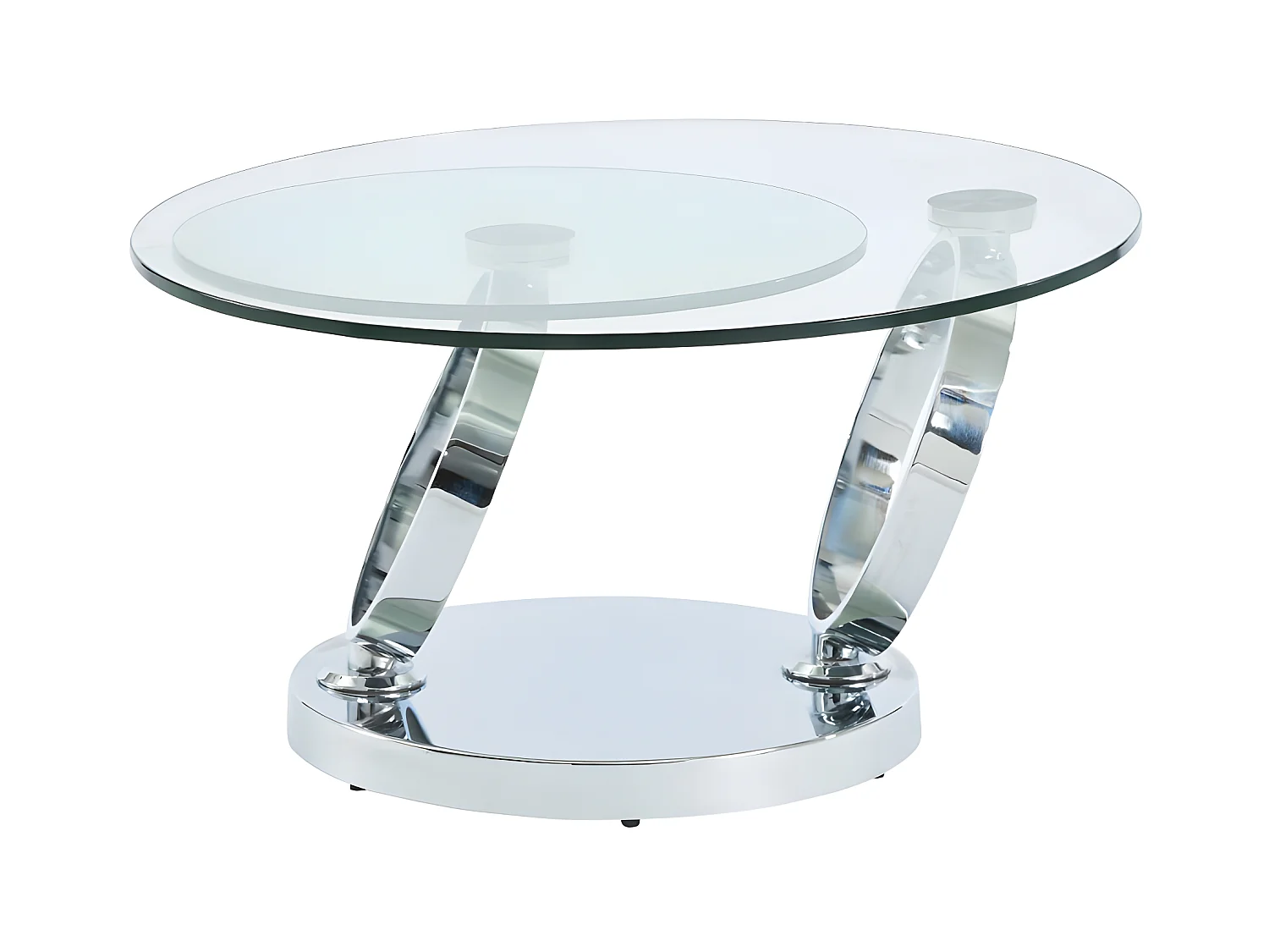 Salontafel met draaiblad JOLINE - gehard glas en metaal