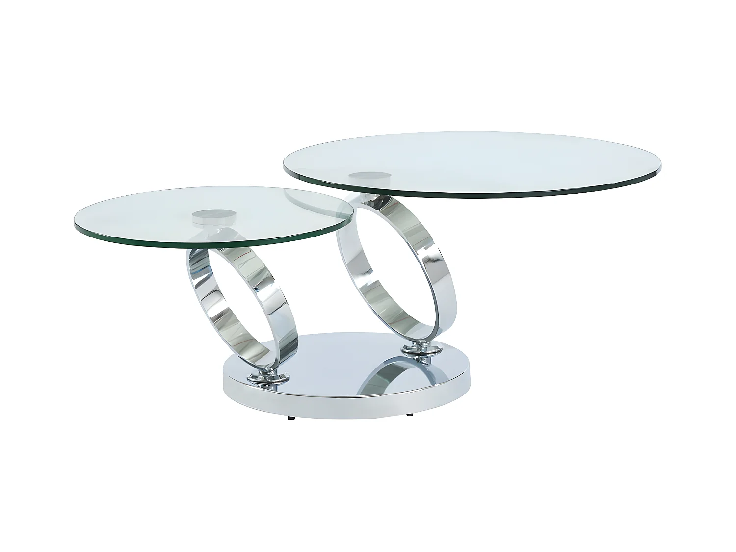 Salontafel met draaiblad JOLINE - gehard glas en metaal