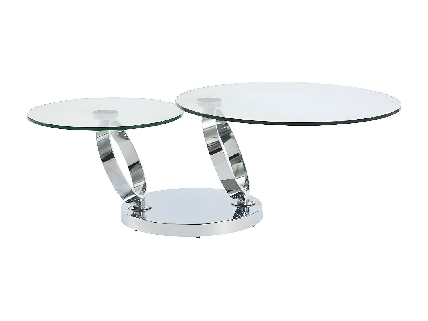 Tavolino girevole in Vetro temperato e metallo  - JOLINE