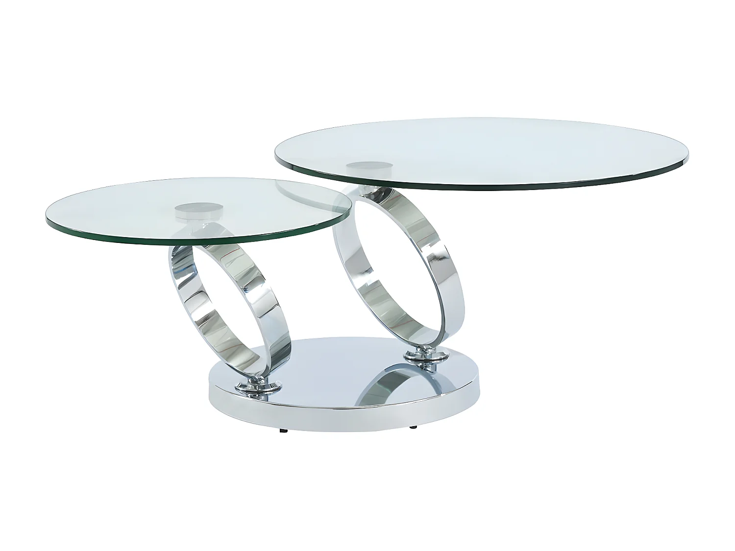 Tavolino girevole in Vetro temperato e metallo  - JOLINE