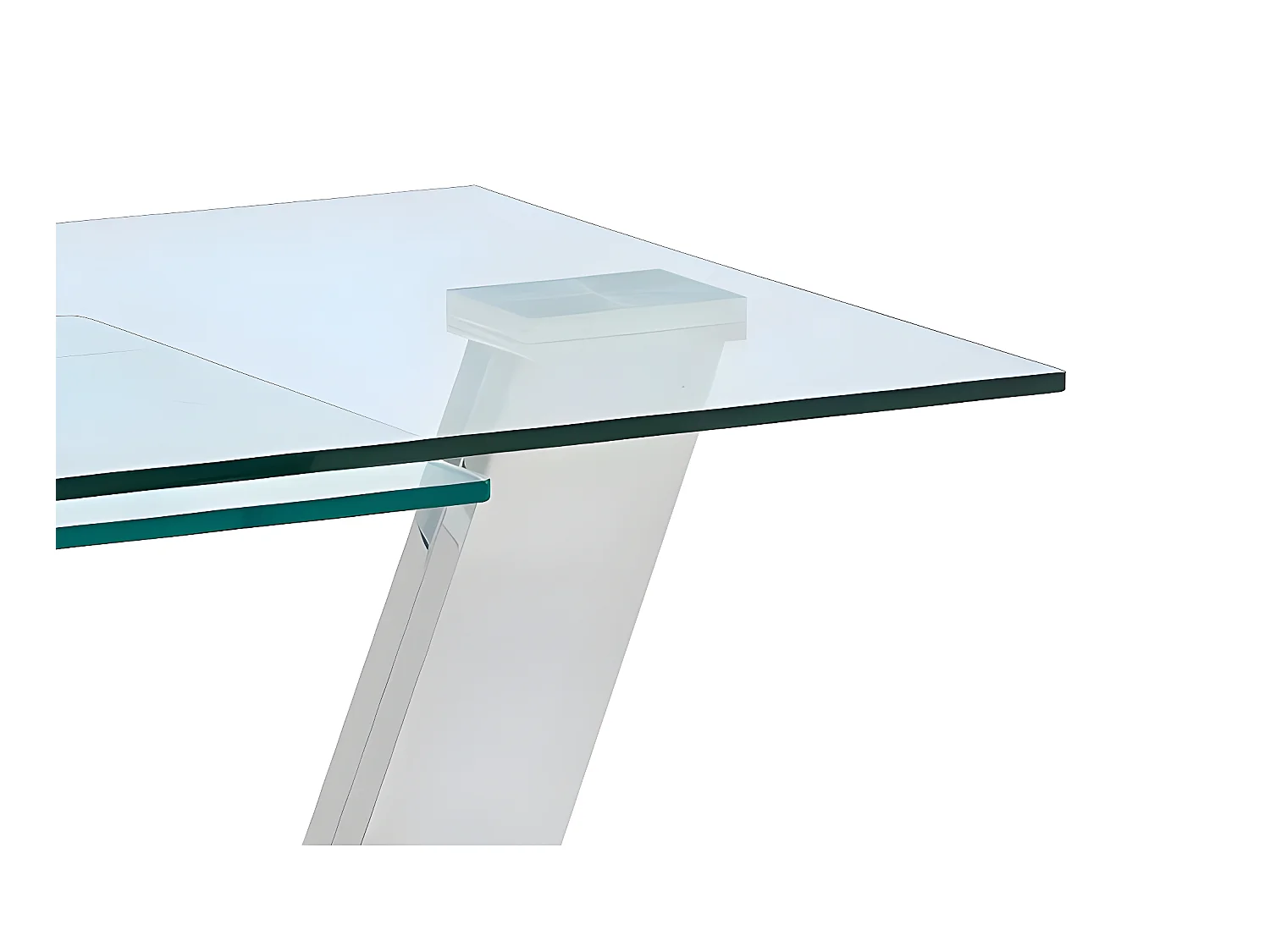 Table basse avec plateaux pivotants - Verre trempé et acier inoxydable - Transparent - OYRUS de Maison Céphy