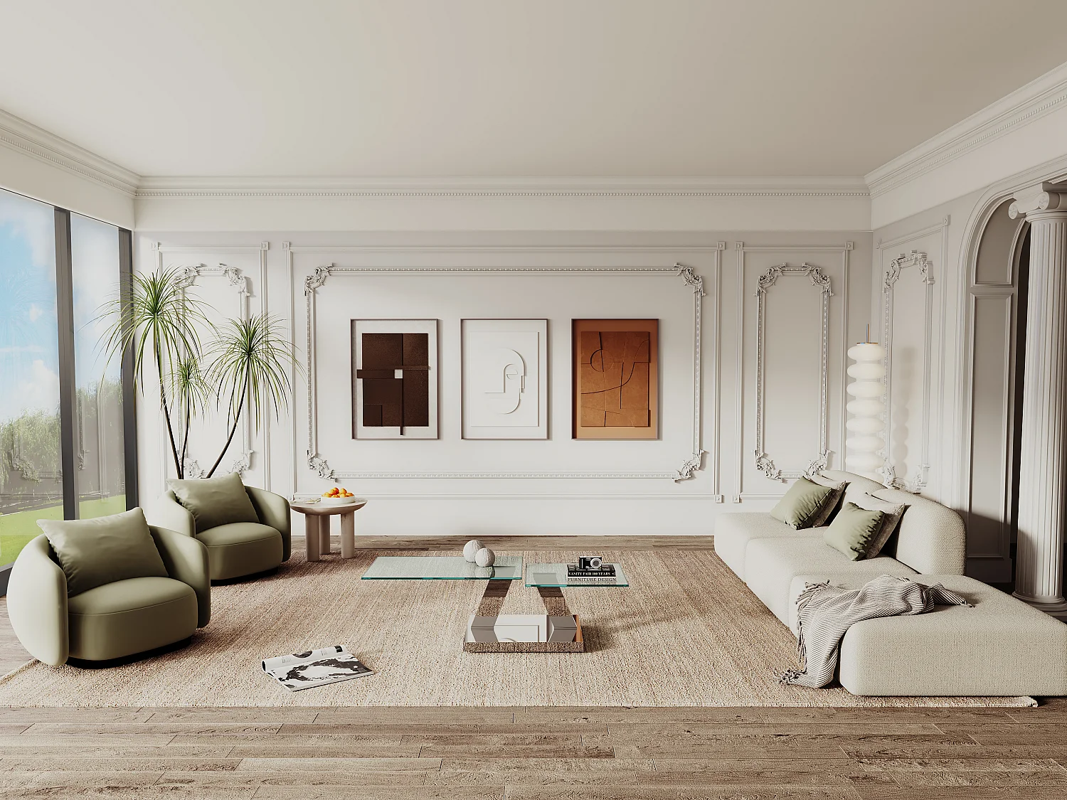 Table basse avec plateaux pivotants - Verre trempé et acier inoxydable - Transparent - OYRUS de Maison Céphy