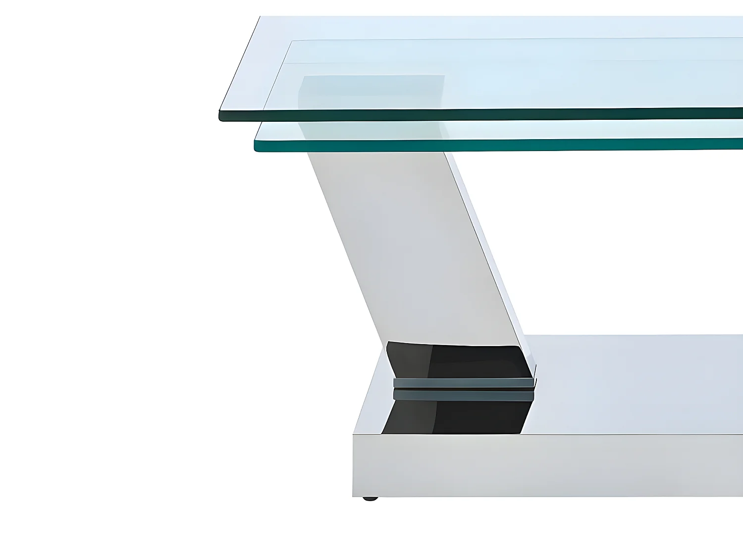 Table basse avec plateaux pivotants - Verre trempé et acier inoxydable - Transparent - OYRUS de Maison Céphy