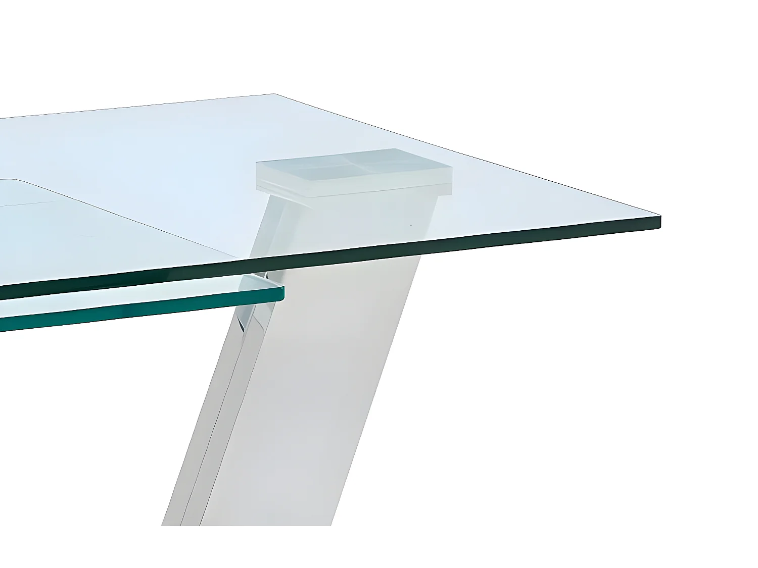 Table basse avec plateaux pivotants - Verre trempé et acier inoxydable - Transparent - OYRUS de Maison Céphy