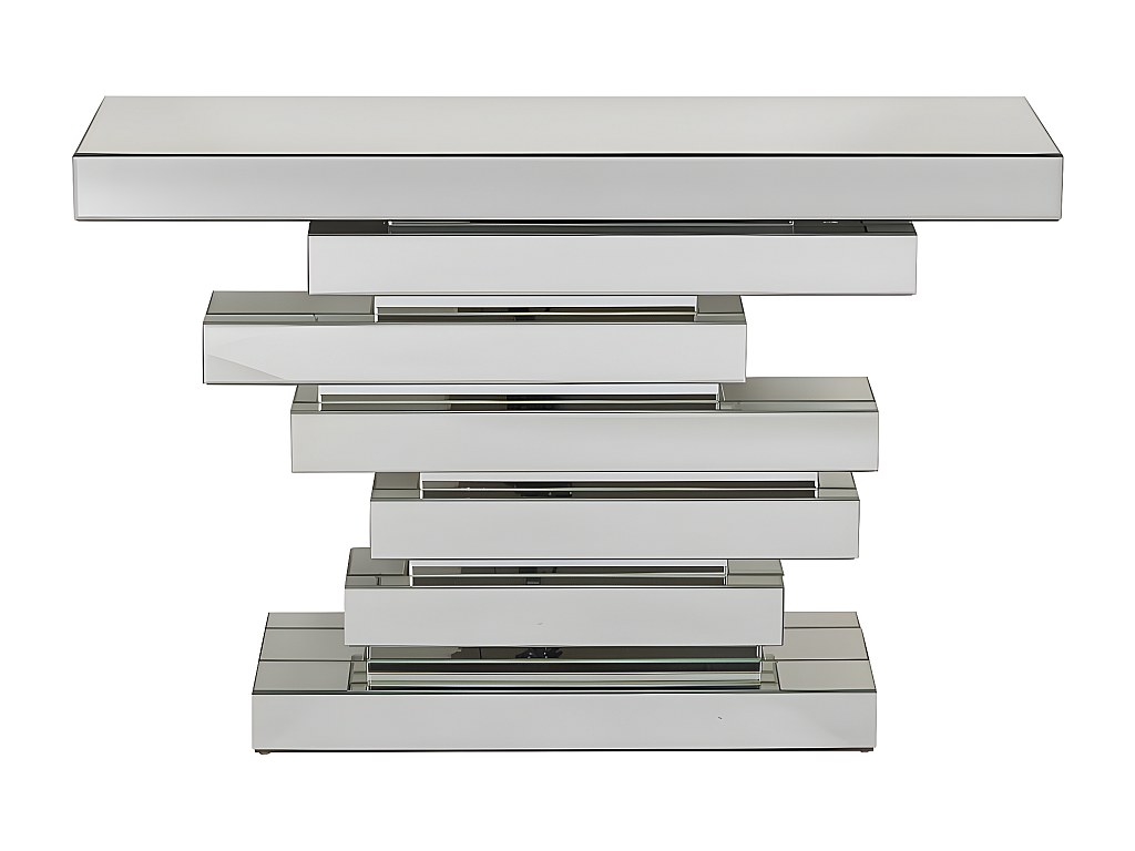 Konsole Design GLACIA - MDF Spiegel - Farbe: Silber