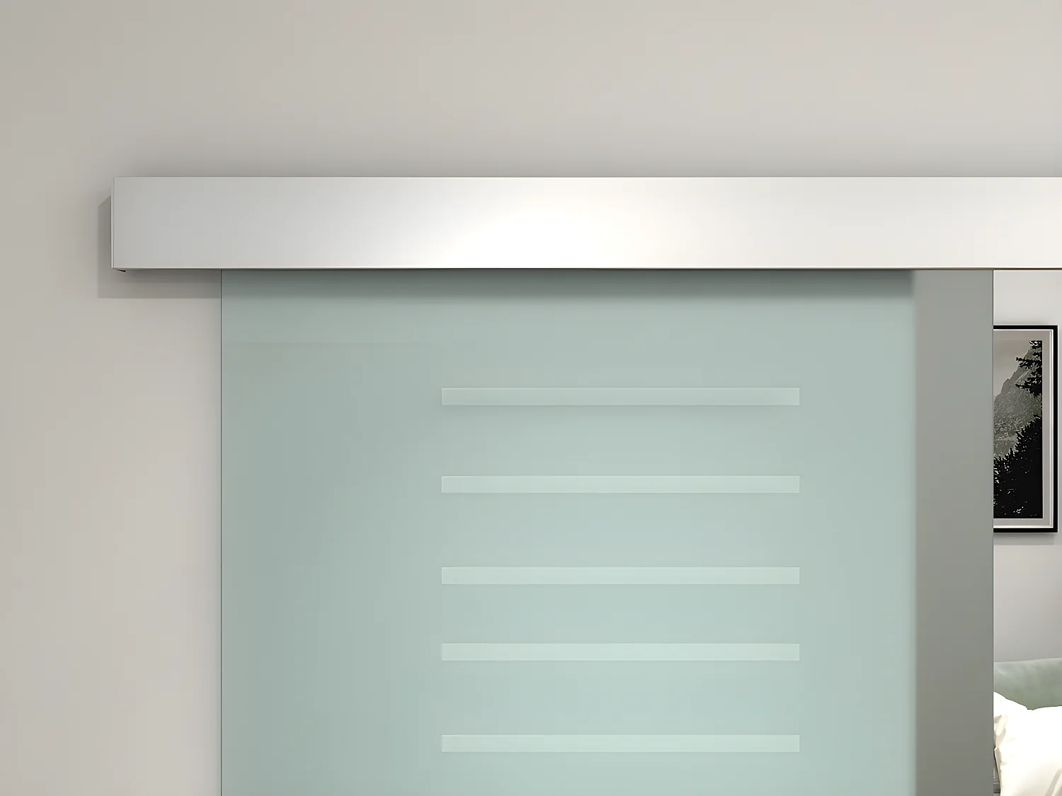 Dubbelwandige schuifdeur met opbouwsysteem - H205 x L166cm - Gehard glas - ASTANA