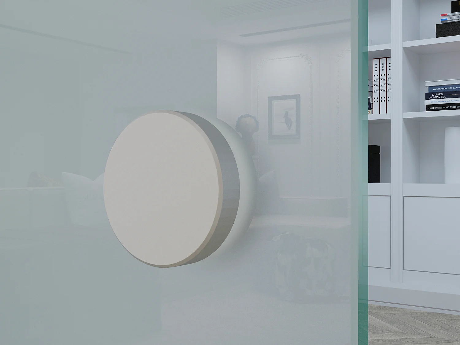 Dubbelwandige schuifdeur met opbouwsysteem - H205 x L166cm - Gehard glas - ASTANA