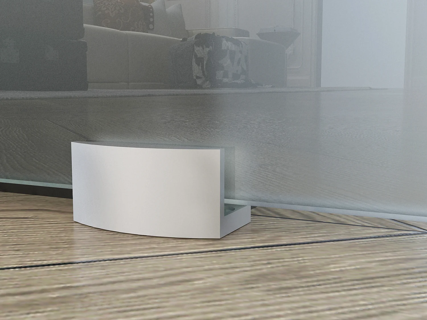 Dubbelwandige schuifdeur met opbouwsysteem - H205 x L166cm - Gehard glas - ASTANA