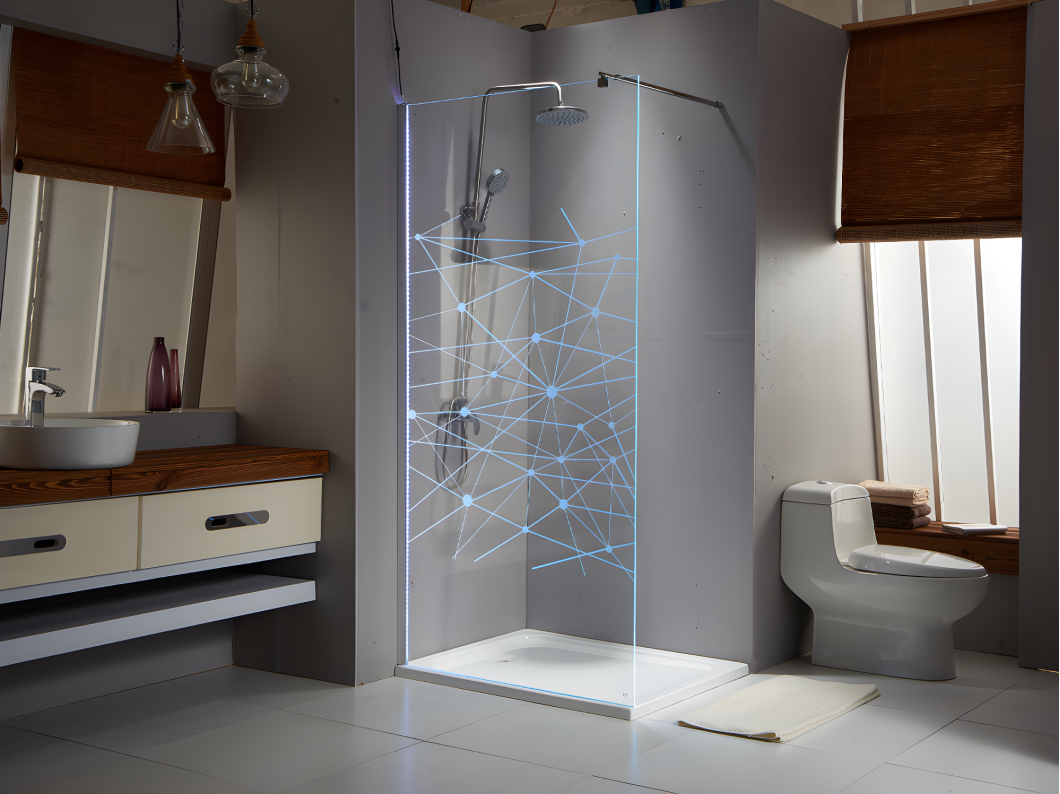 Painel de duche TECLA com leds - 120 x 200 cm