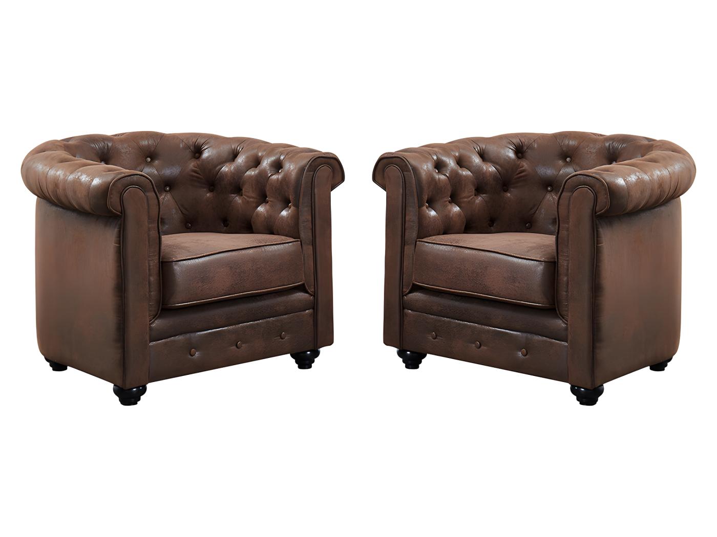 Sessel 2erSet CHESTERFIELD Microfaser VintageLook jetzt günstig