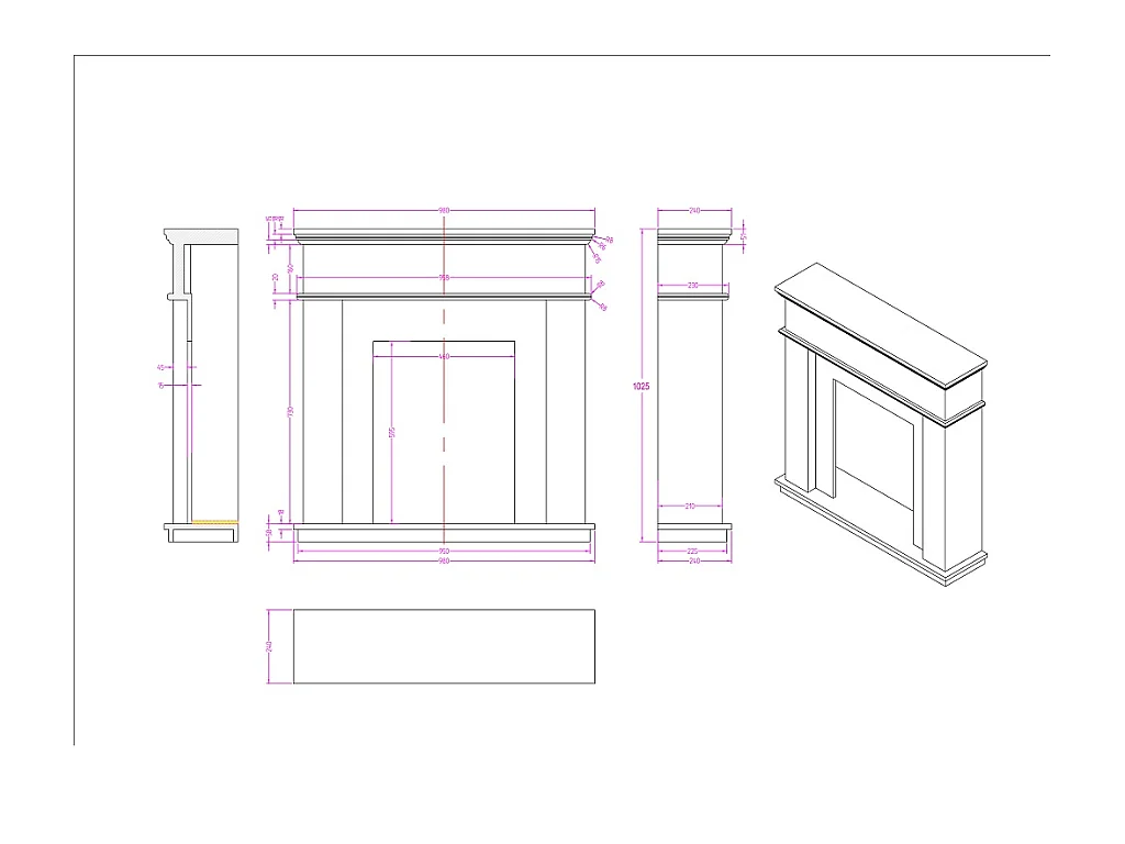 Cheminée électrique à poser VESUVIA - avec manteau - L98 x P24 x H102.5cm - Blanche