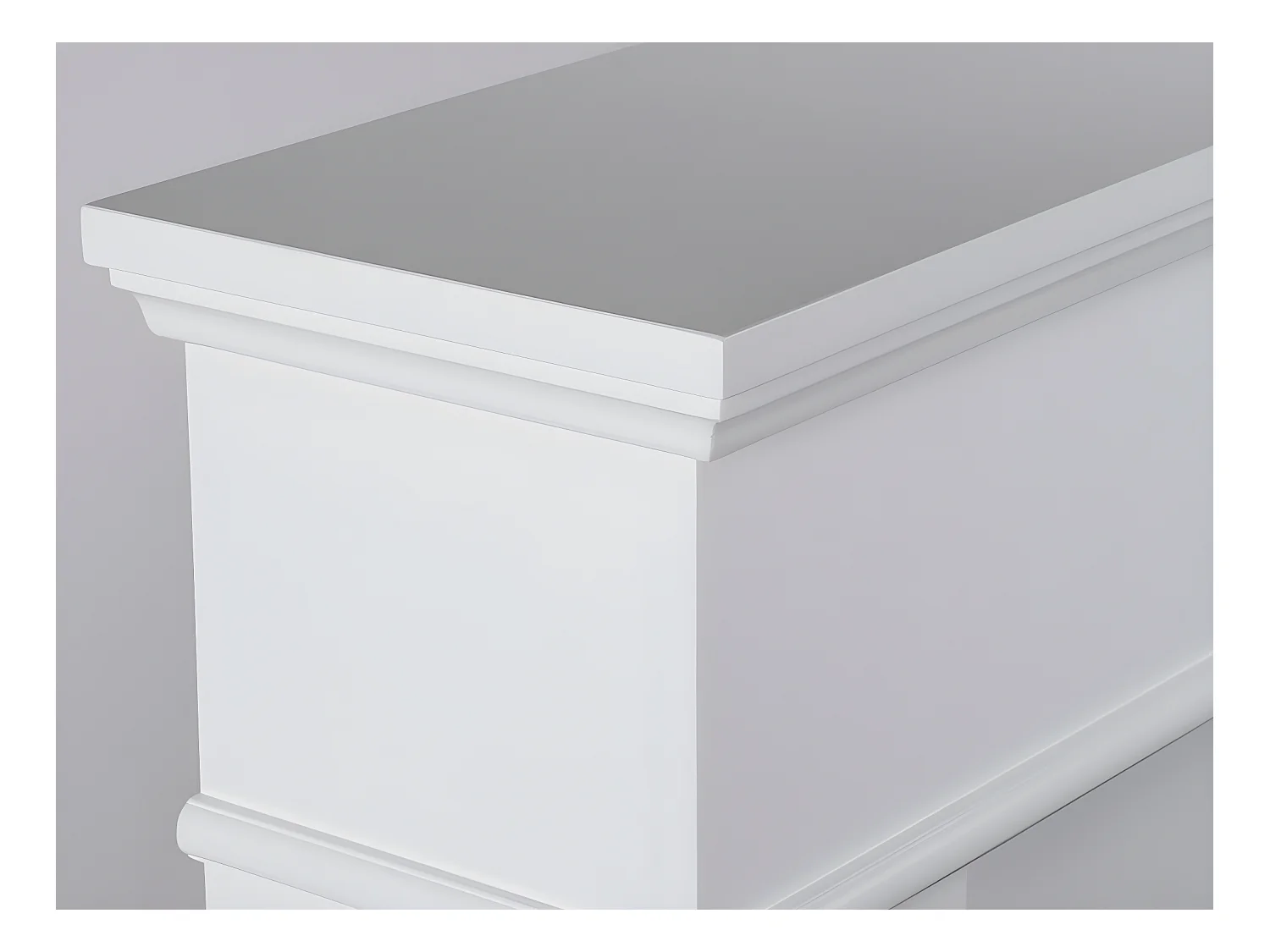 Elektrische staande sfeerhaard VESUVIA - met schoorsteenmantel - L98 x D24 x H102,5 cm - Wit