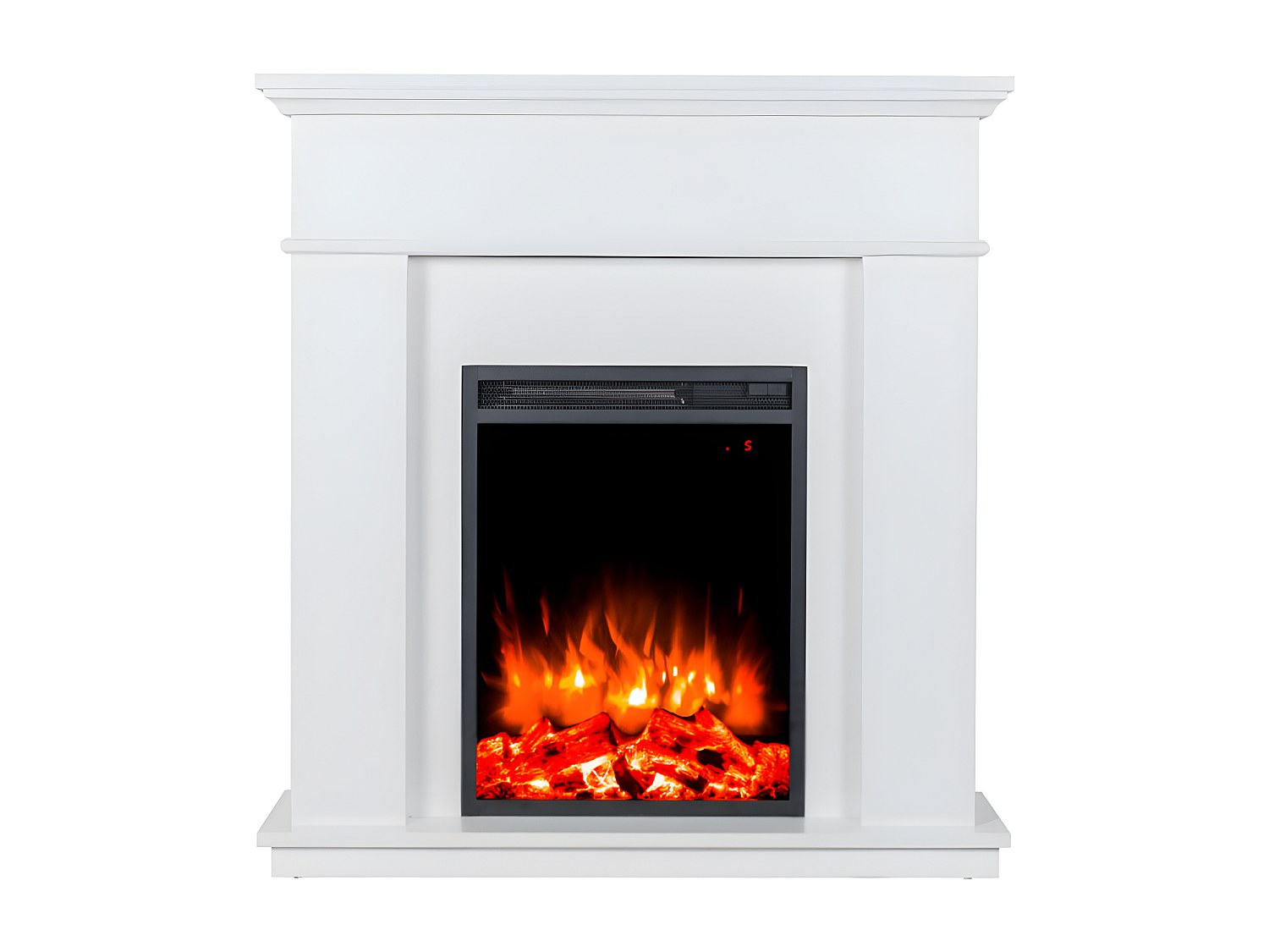 LED-Elektrokamin mit dekorativem Sims - 98 x 24 x 102,5 cm - Weiß - VESUVIA günstig online kaufen