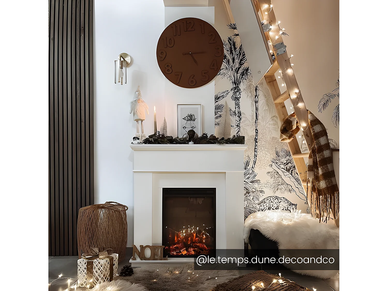 Cheminée électrique à poser VESUVIA - avec manteau - L98 x P24 x H102.5cm - Blanche