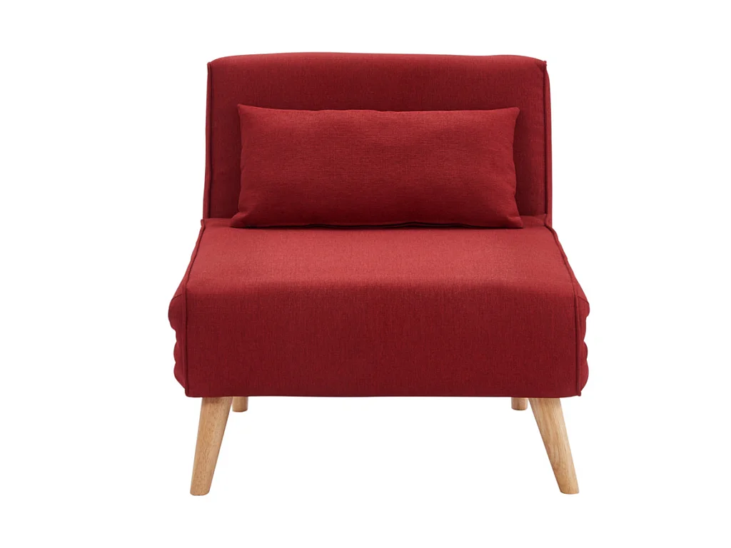 Fotel rozkładany POSIO z tkaniny – Kolor czerwony
