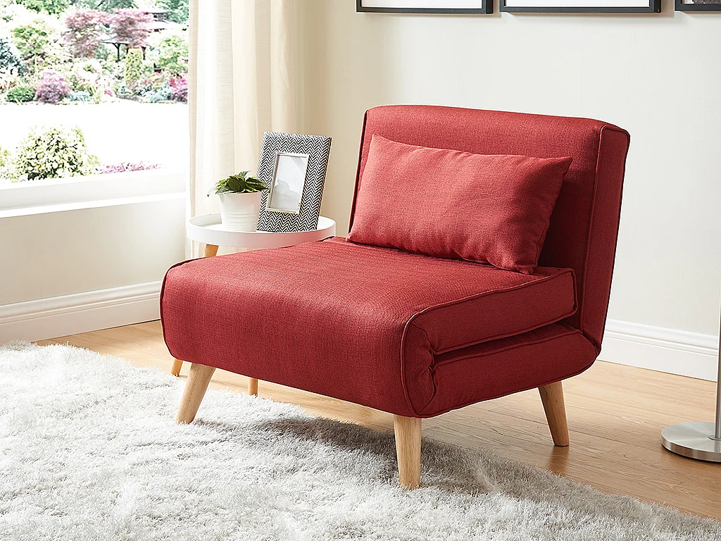 Poltrona letto in tessuto Rosso - POSIO