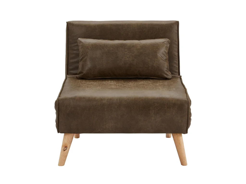 Poltrona letto in microfibra invecchiata Marrone - POSIO