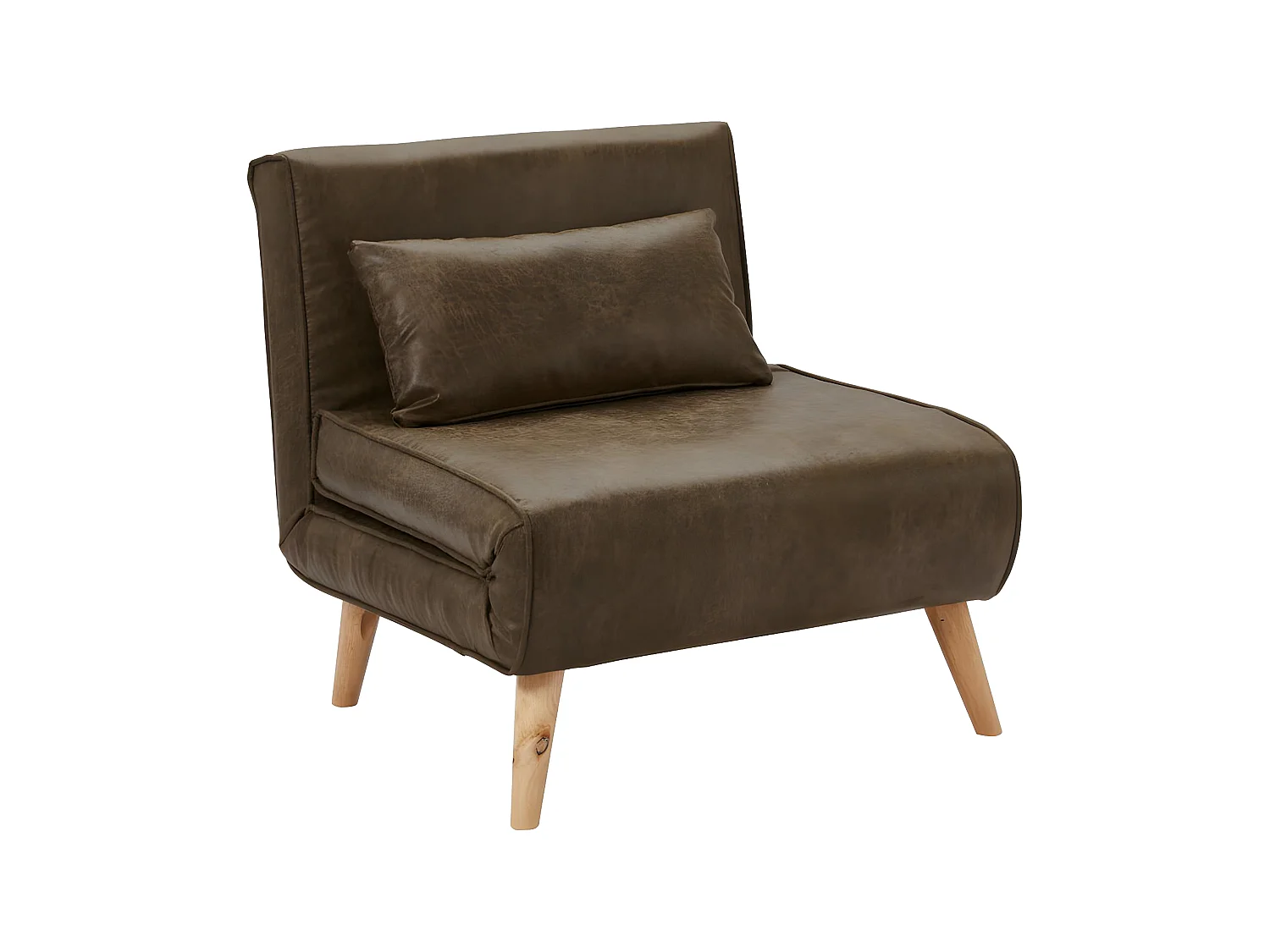 Futonsessel - Microfaser - Vintage Look - Braun - POSIO