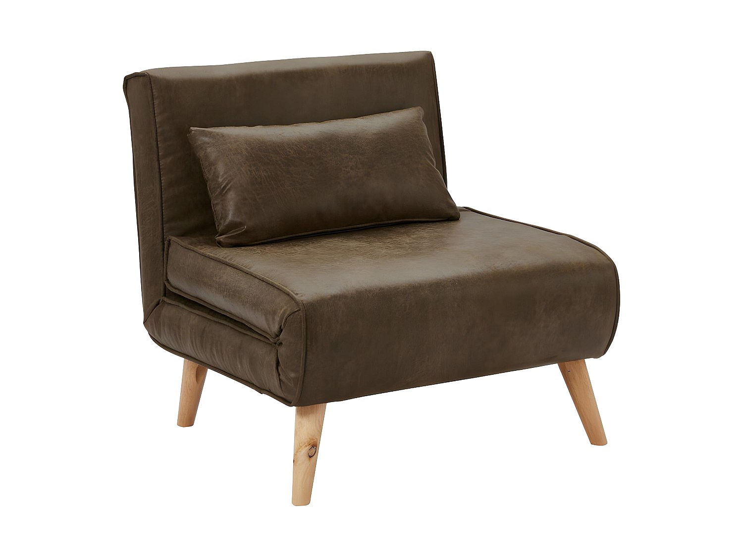 Futonsessel - Microfaser - Vintage Look - Braun - POSIO günstig online kaufen