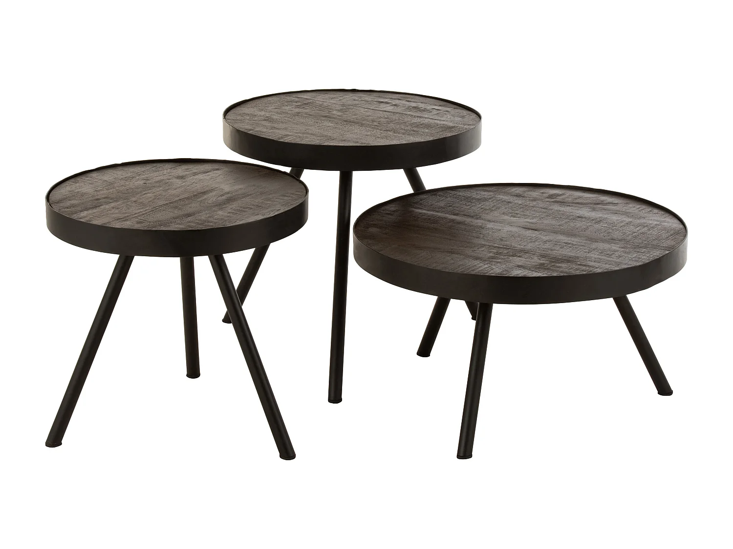 Table d'Appoint Gigogne en Bois "Fien" 60cm Marron