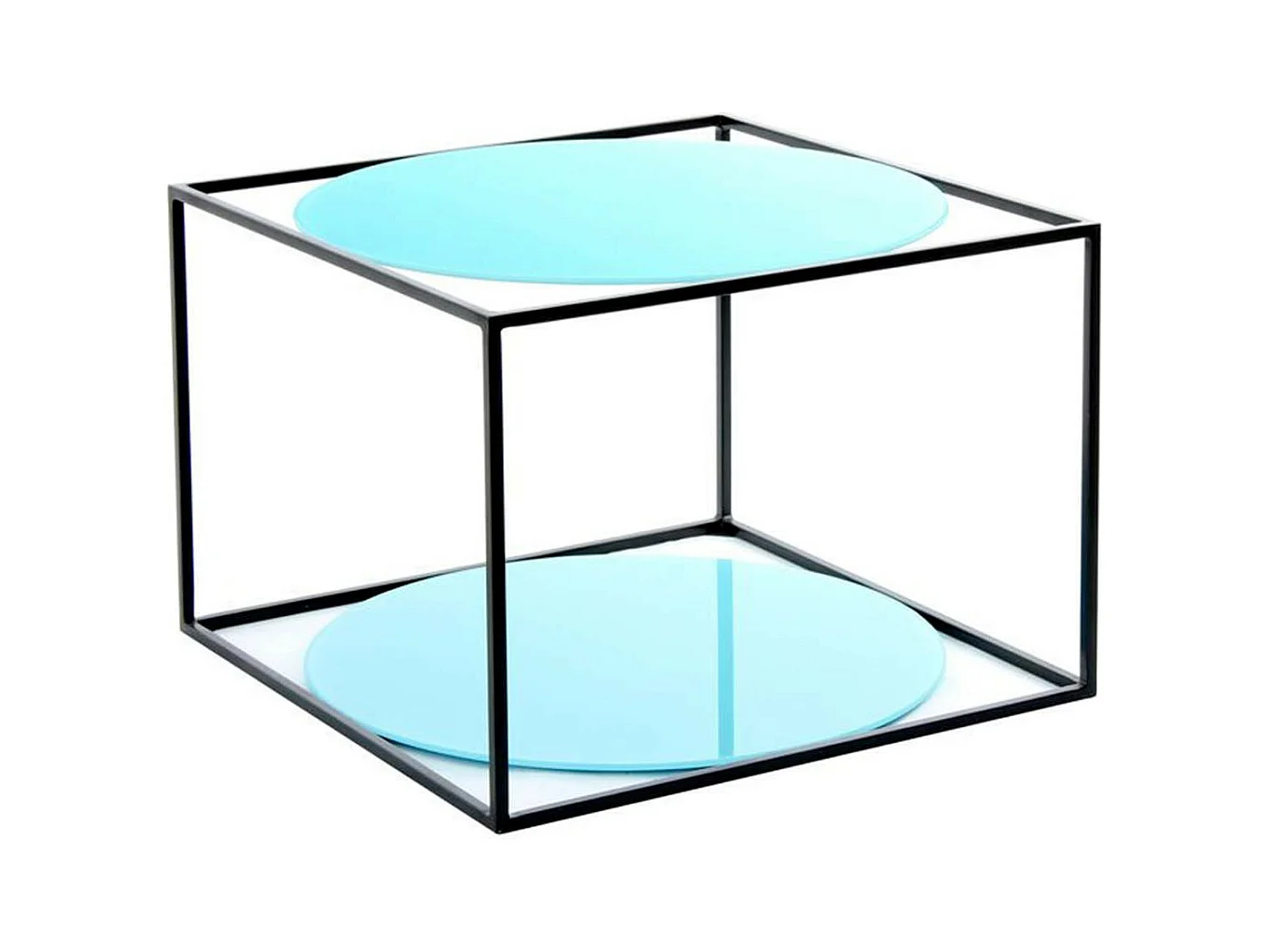 Table d'Appoint Design "Cody" 50cm Bleu & Noir