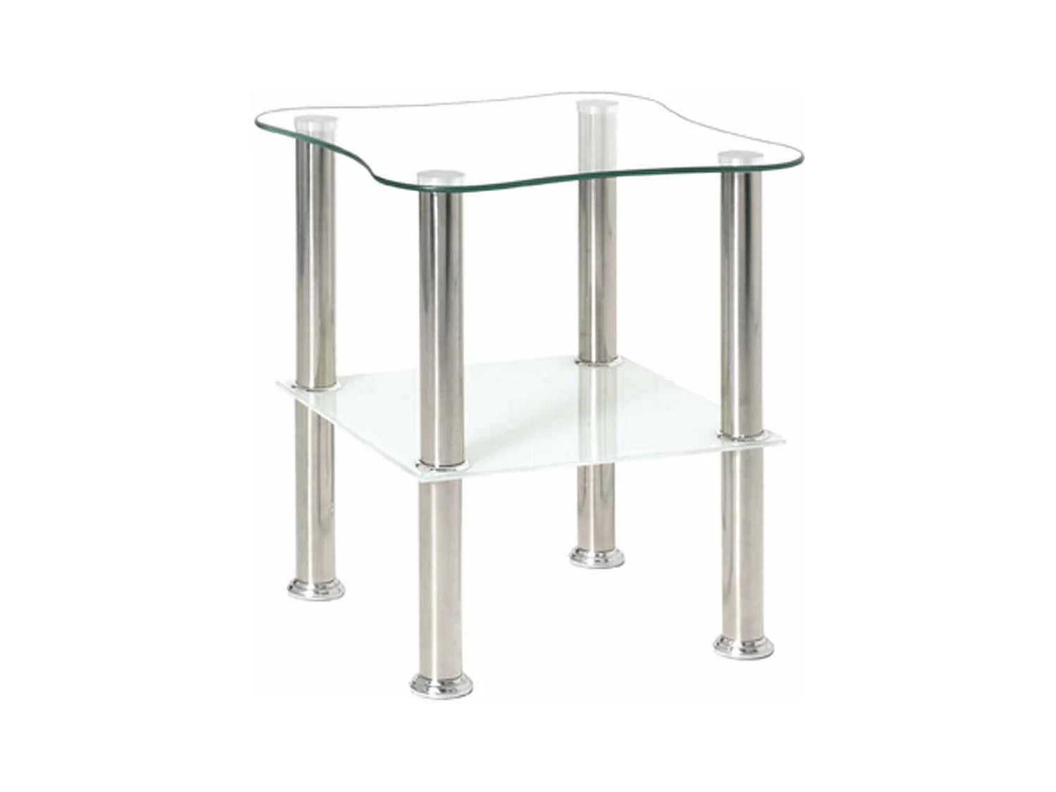 Table d'Appoint en Verre "Henia" 47cm Blanc
