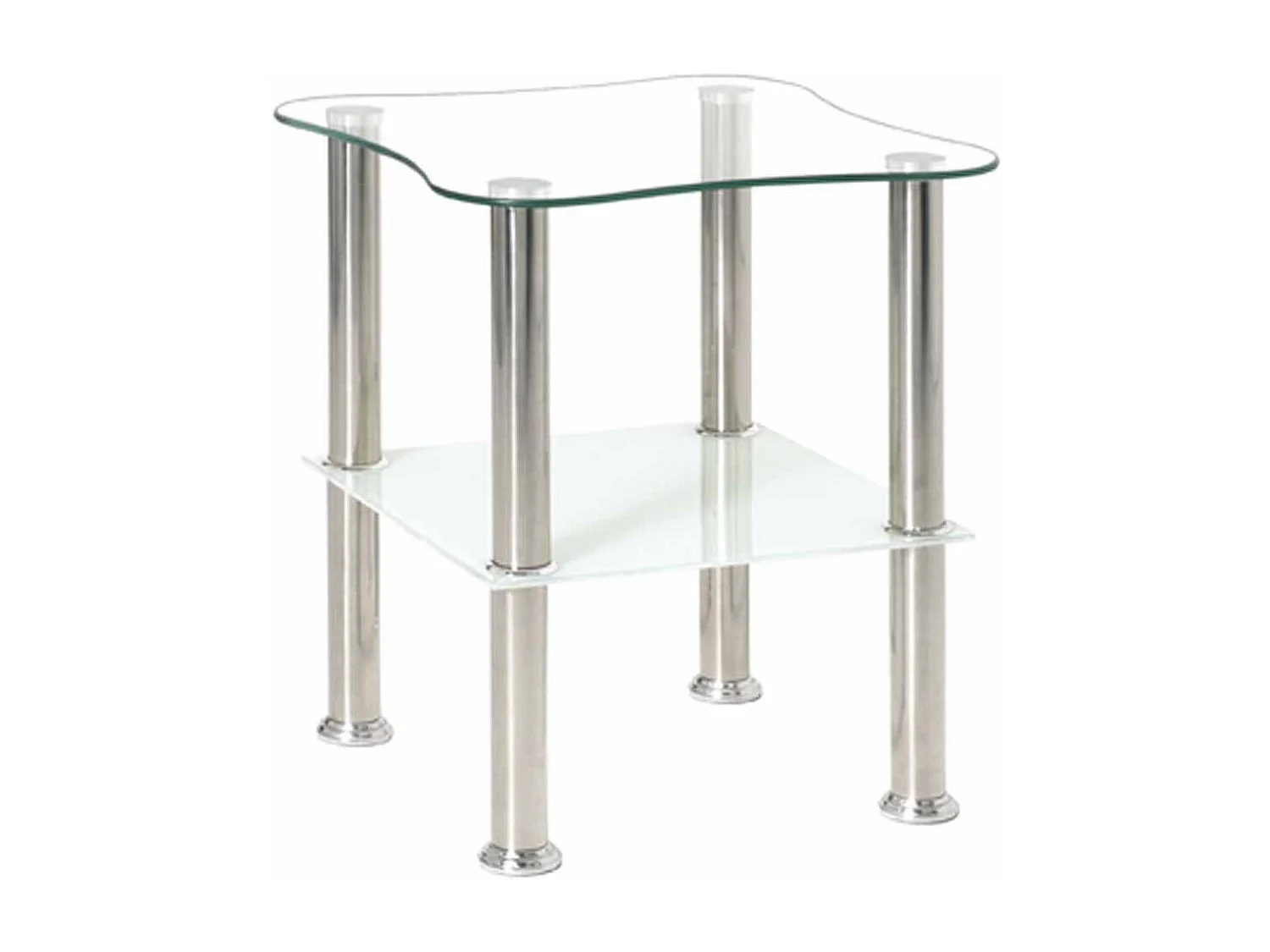 Table d'Appoint en Verre "Henia" 47cm Blanc