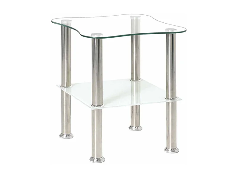 Table d'Appoint en Verre "Henia" 47cm Blanc