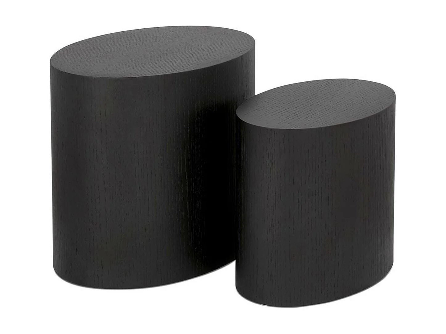 Lot de 2 Tables d'Appoint en Bois "Ibla" 48cm Noir