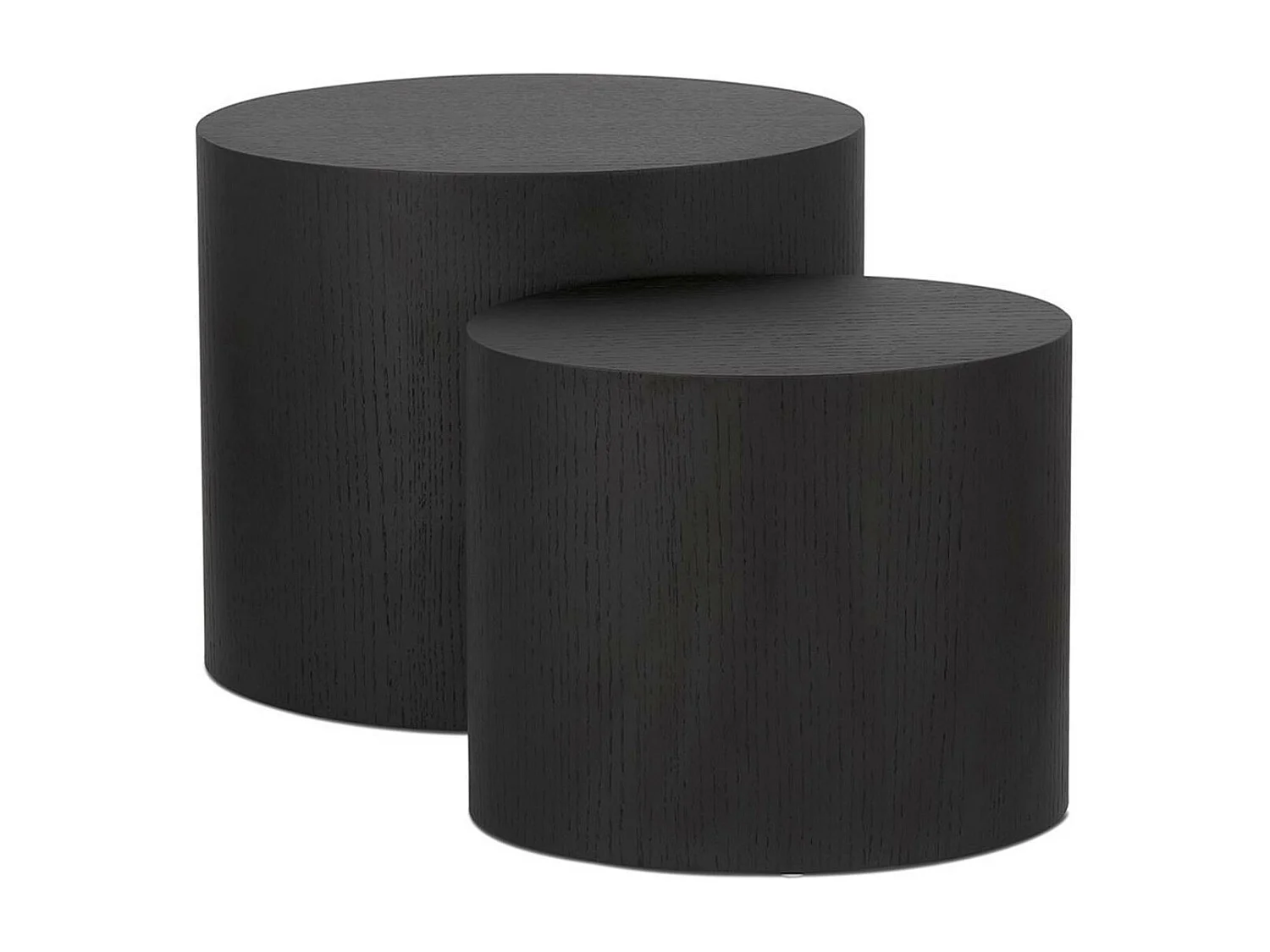Lot de 2 Tables d'Appoint en Bois "Ibla" 48cm Noir