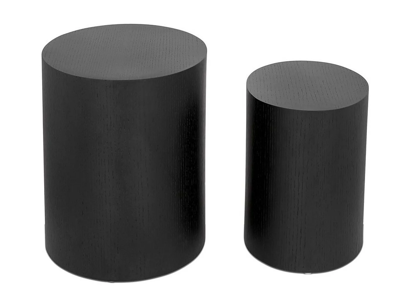 Lot de 2 Tables d'Appoint en Bois "Ibla" 48cm Noir