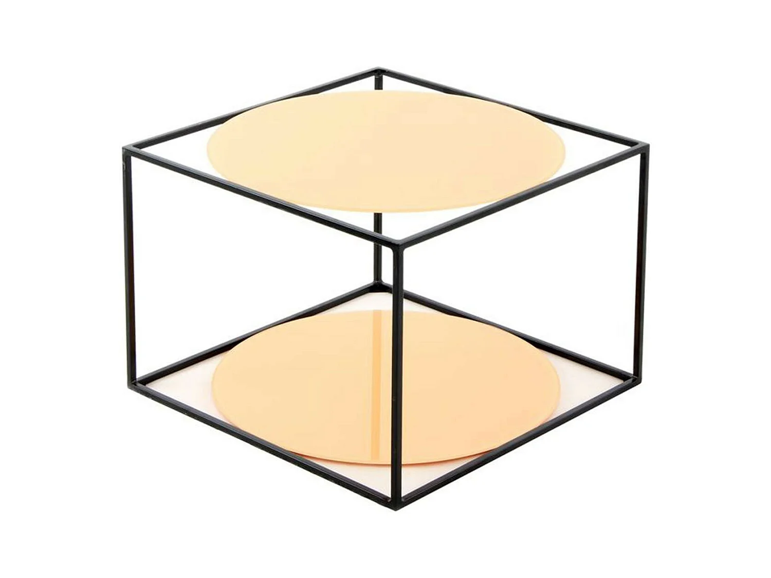 Table d'Appoint Design "Cody" 50cm Orange & Noir