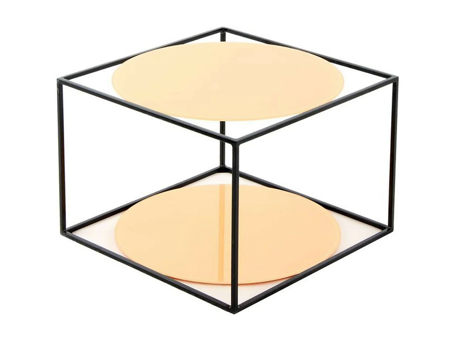 Table d'Appoint Design "Cody" 50cm Orange & Noir