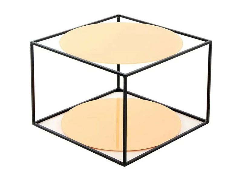 Table d'Appoint Design "Cody" 50cm Orange & Noir