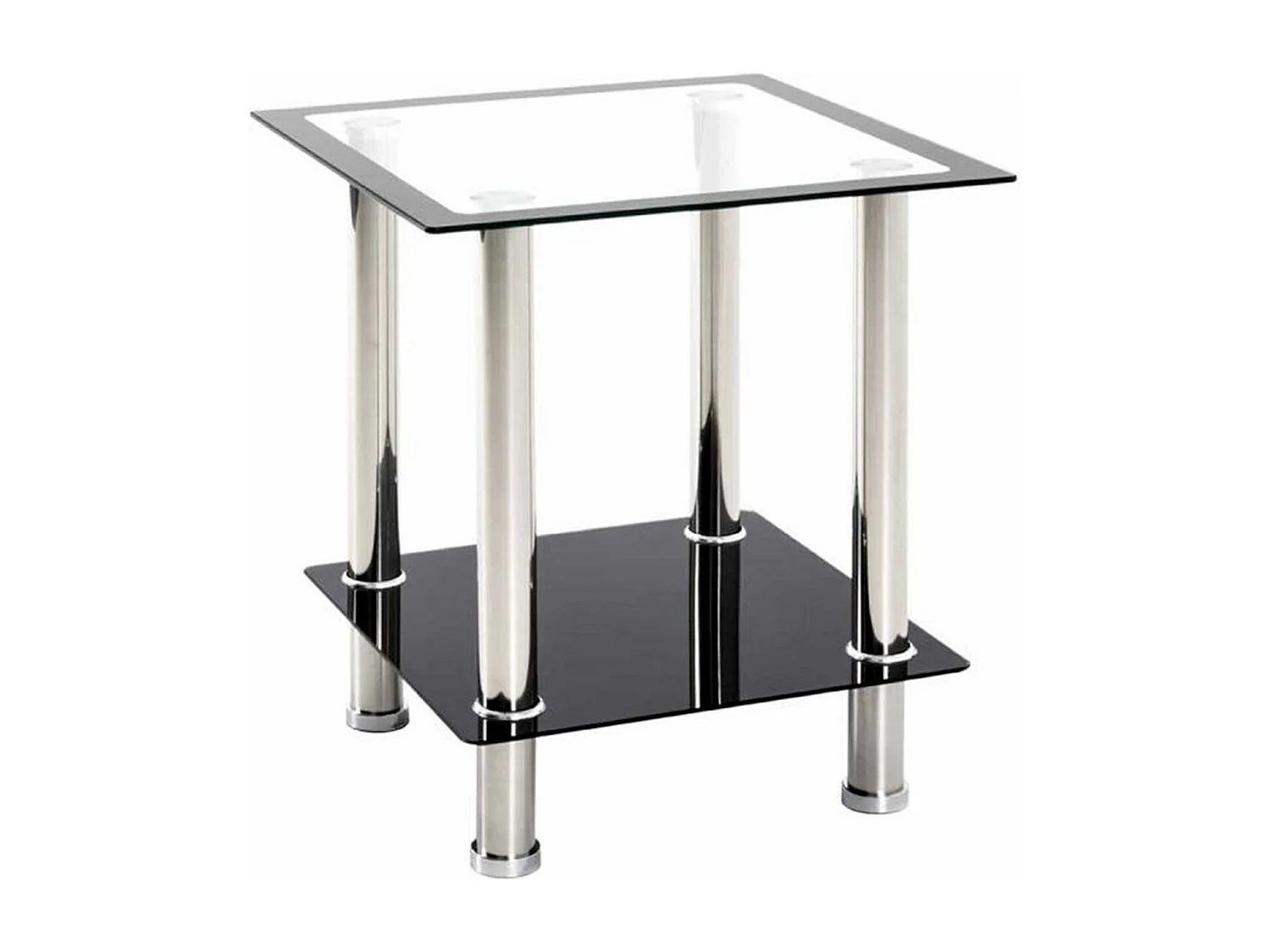 Table d'Appoint en Verre "Sacha" 46cm Noir
