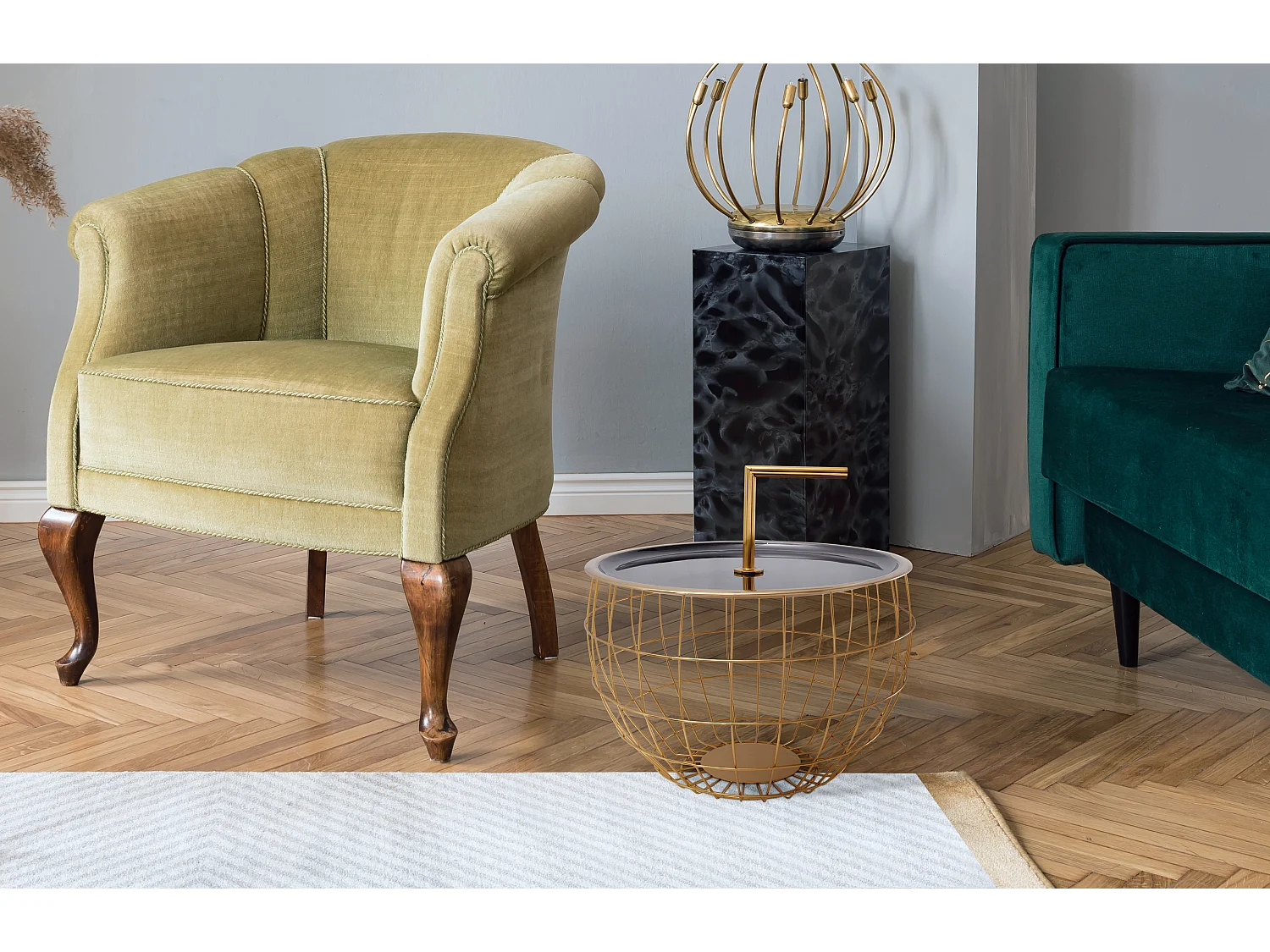 Table d'Appoint Design "Jouy" 42cm Noir