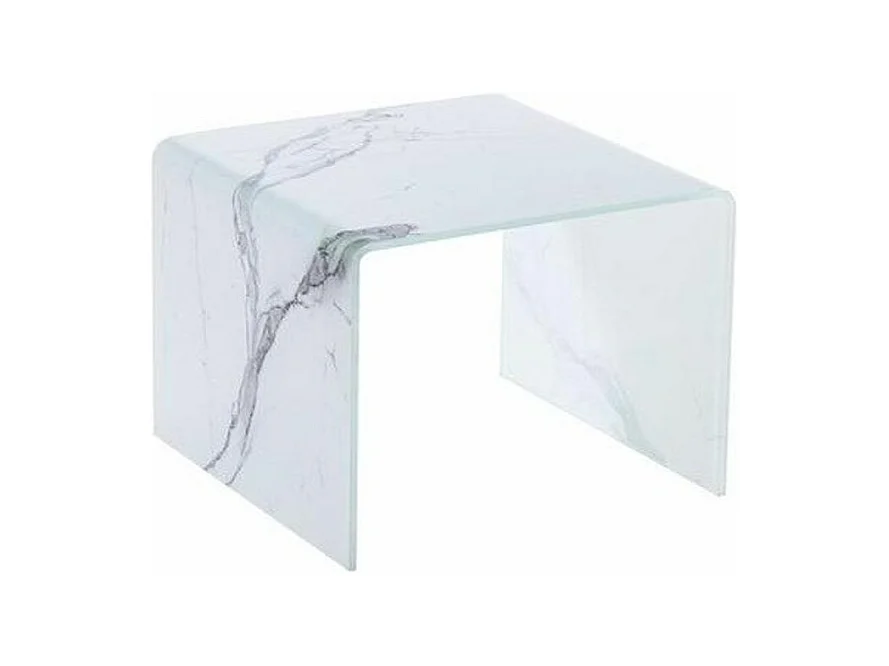 Table d'Appoint Design "Marbella" 50cm Blanc