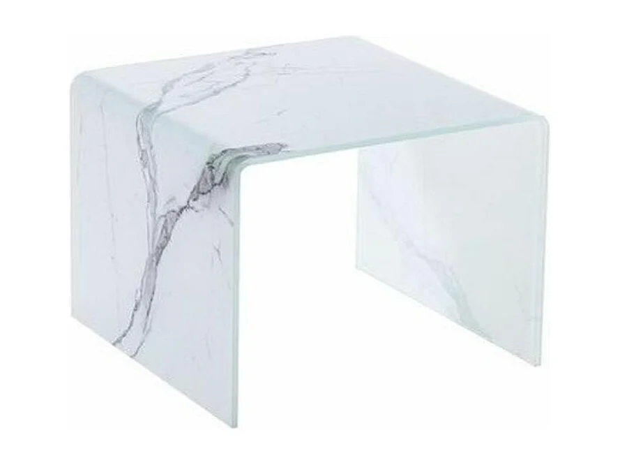 Table d'Appoint Design "Marbella" 50cm Blanc