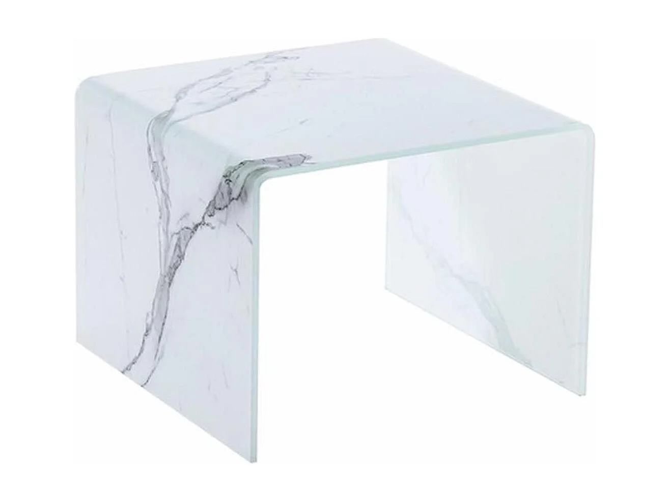 Table d'Appoint Design "Marbella" 50cm Blanc