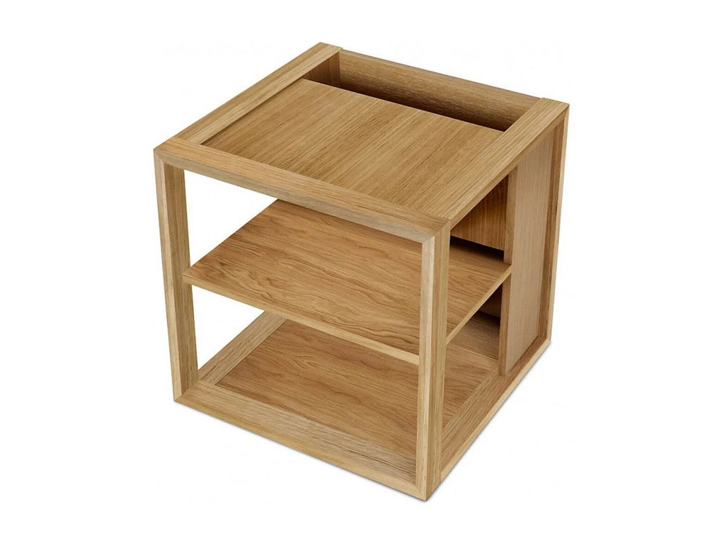 Table d'Appoint Design "Cuben" 50cm Chêne