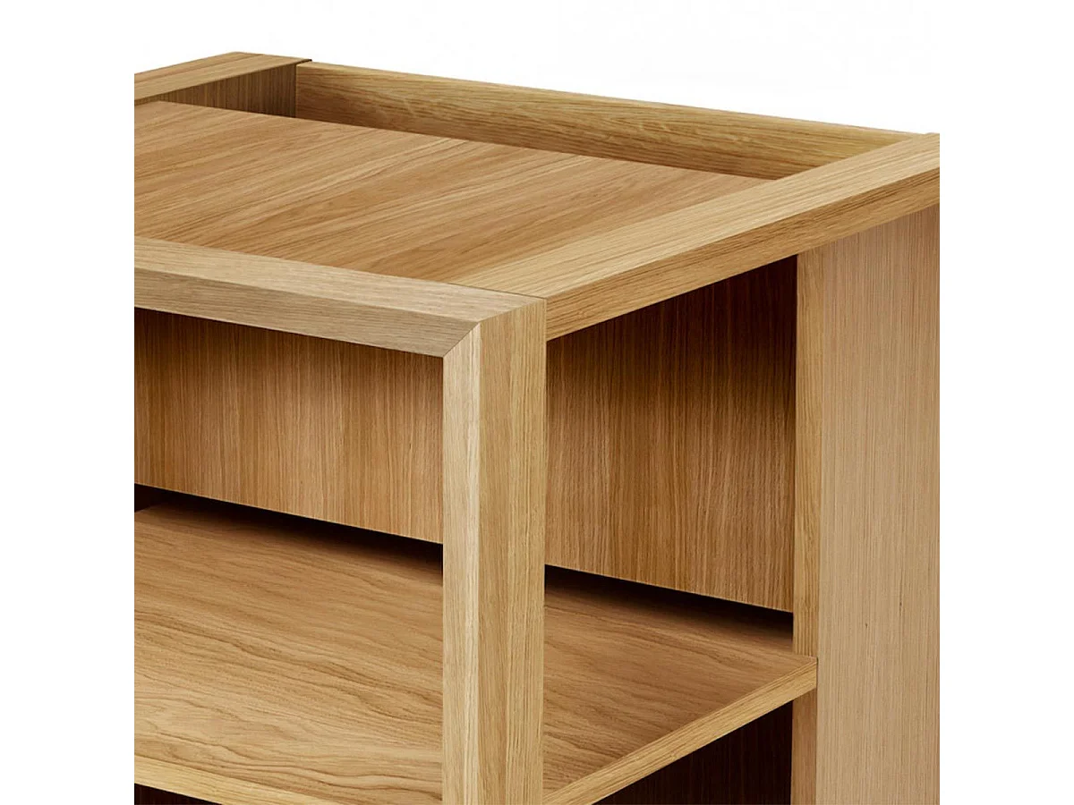 Table d'Appoint Design "Cuben" 50cm Chêne