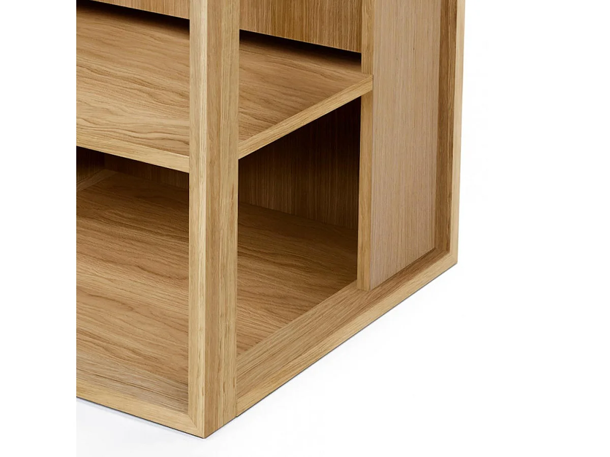 Table d'Appoint Design "Cuben" 50cm Chêne