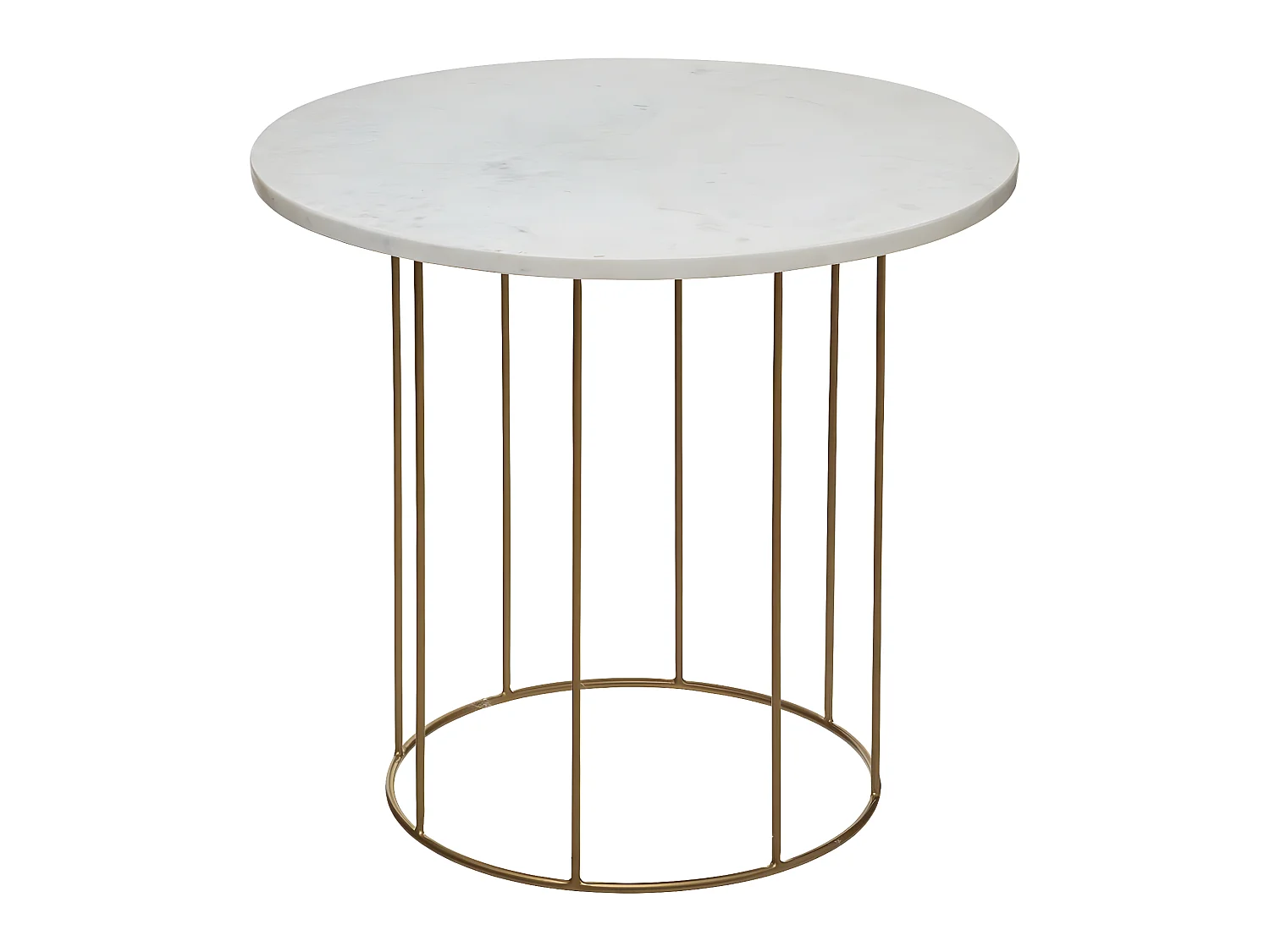 Lot de 2 Tables d'Appoint "Good" 60cm Blanc & Or