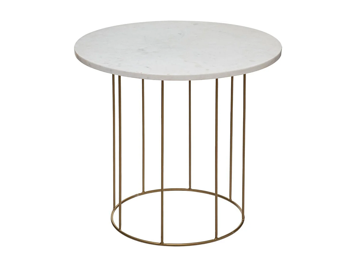 Lot de 2 Tables d'Appoint "Good" 60cm Blanc & Or