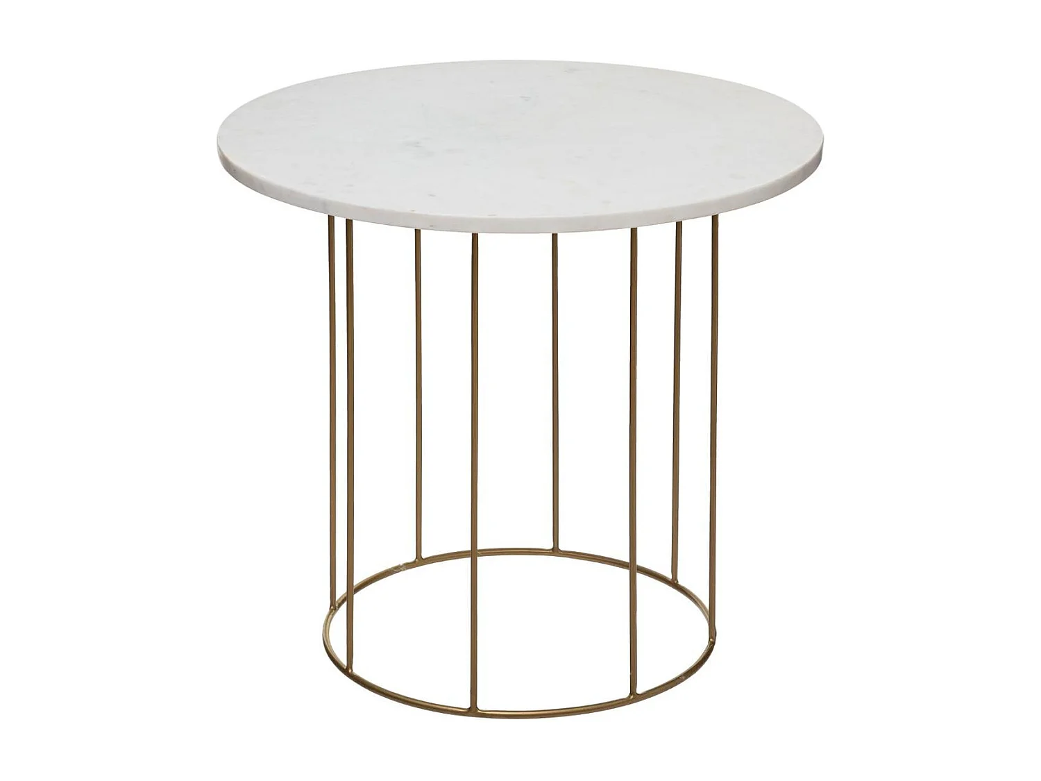 Lot de 2 Tables d'Appoint "Good" 60cm Blanc & Or