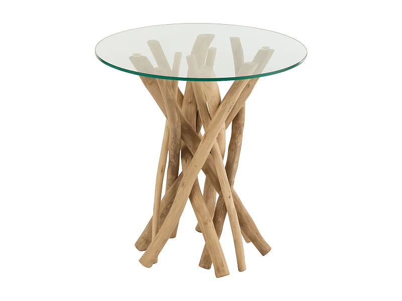 Table d'Appoint en Teck "Driftwood" 50cm Naturel