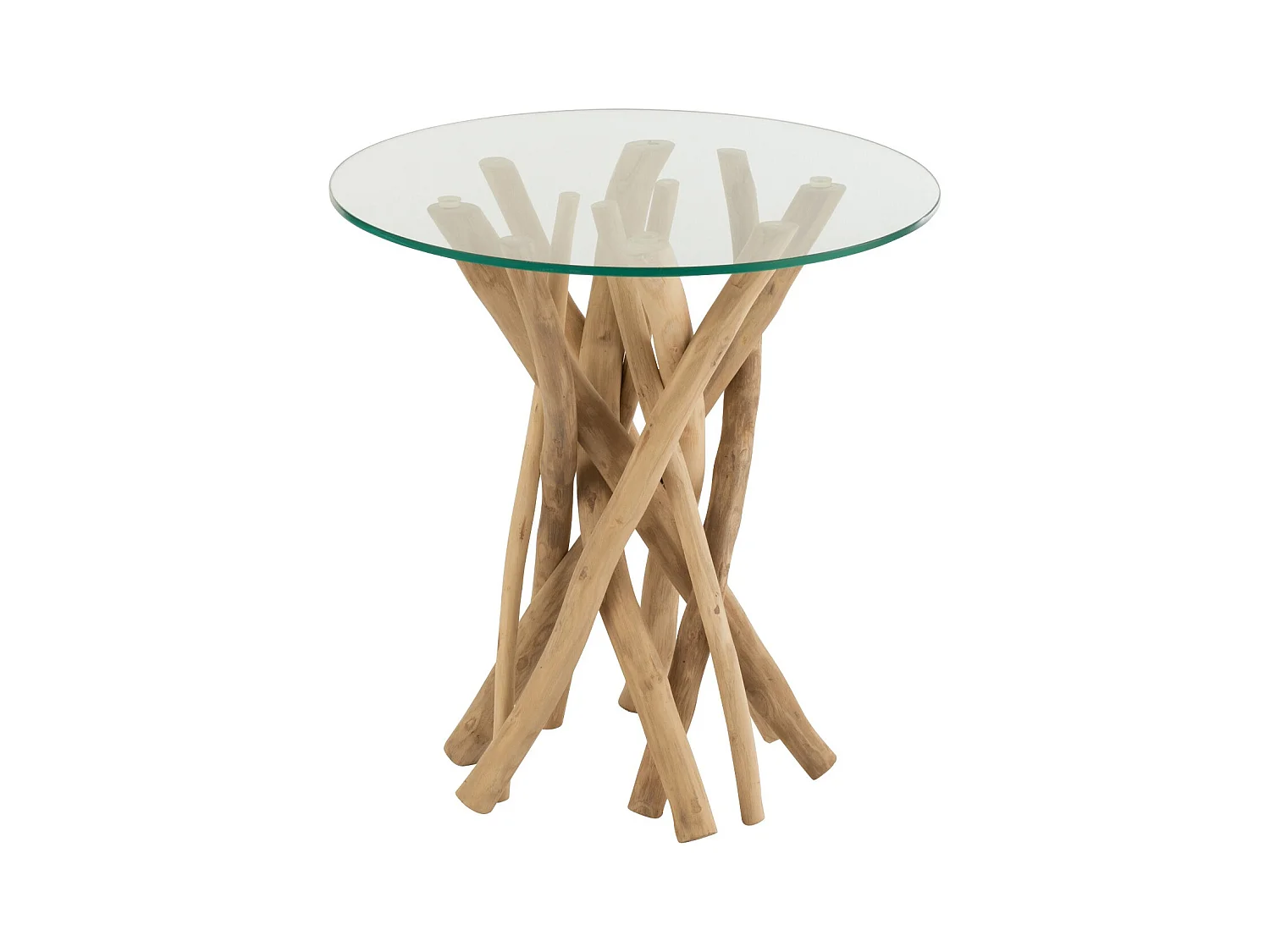 Table d'Appoint en Teck "Driftwood" 50cm Naturel