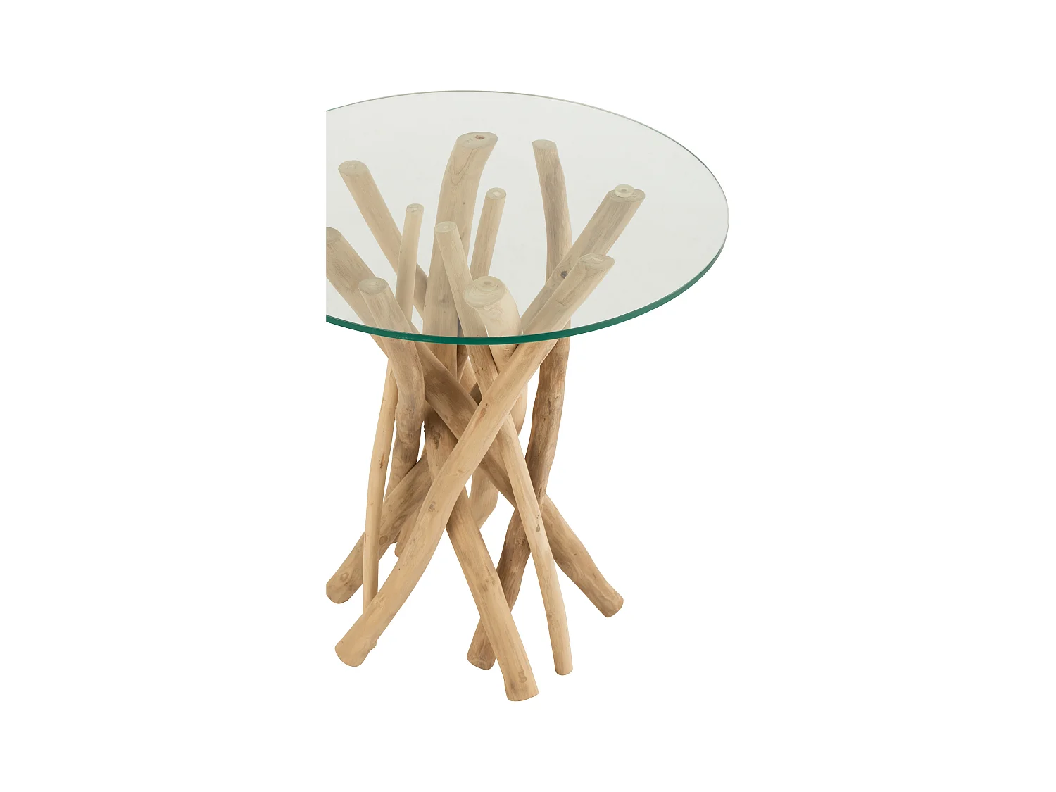 Table d'Appoint en Teck "Driftwood" 50cm Naturel