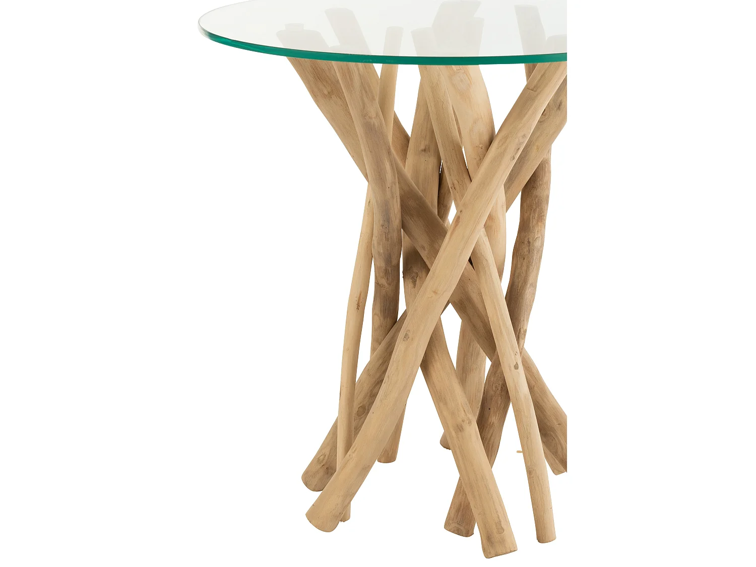 Bijzettafel natuurlijke teak takken Gulli D 50 cm